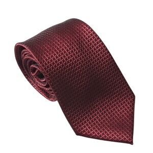 WeiShang Men's Tie 100% Silk Burgundy Classic Professional, Work, Business